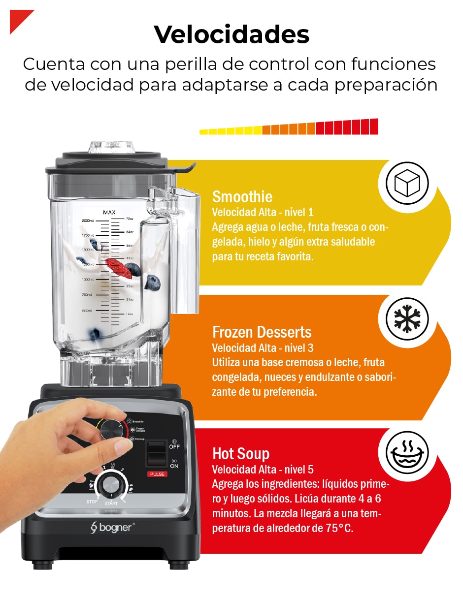 Licuadora accesorios bsb07n 16 velocidades