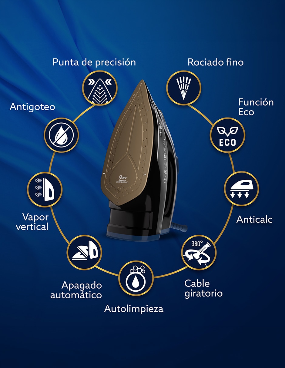 Plancha Diamond Steam Max 2226895 suela cerámica 4