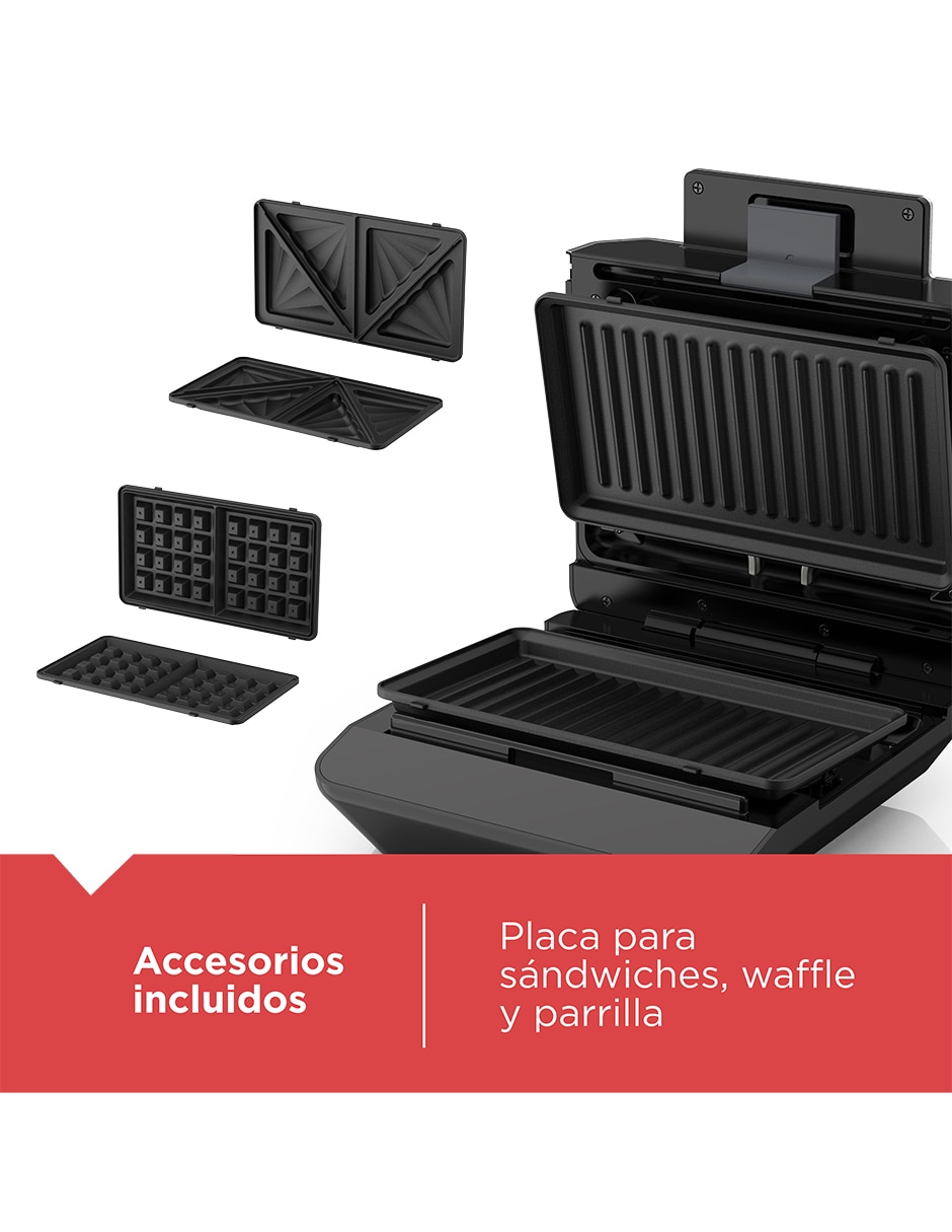 Sandwichera y Waflera 3 en 1 Multipress 9